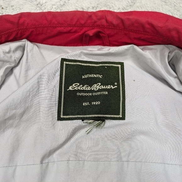 Eddie Bauer Jacket Men's L Red Auburn Lightweight Golf Bomber Full Zip Collar - Picture 3 of 7